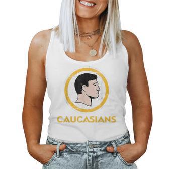 Caucasians Retro Sports Logo Pun Sarcastic Parody Women Tank Top - Thegiftio