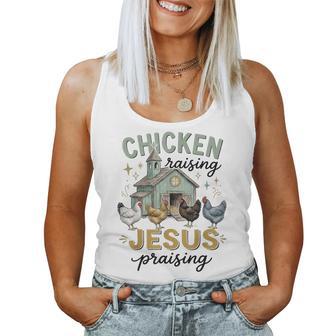 Chicken Raising And Jesus Praising Religious Christian Women Tank Top - Thegiftio UK