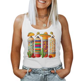 Cinco De Mayo Teacher Lets Fiesta Squad Mexican Party Women Tank Top - Thegiftio