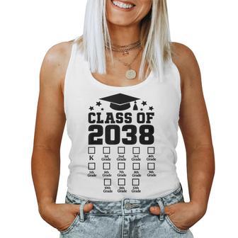 Class Of 2038 Grow With Me Checklist Kindergarten 12Th Grade Women Tank Top - Thegiftio UK