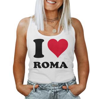 Corazón Motivo I Love Roma Camiseta sin mangas para mujer - Regaloses