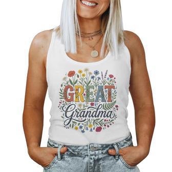 Cute Wildflowers Grandma Floral Mother's Day Great Grandma Women Tank Top | Mazezy