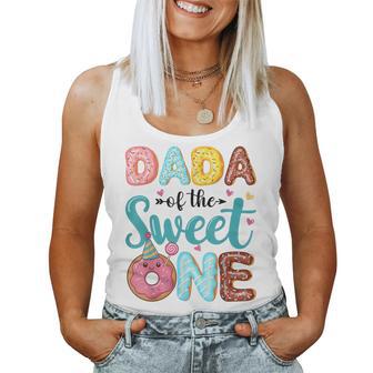 Dada Of The Sweet One 1St Birthday Girl Donut Party Women Tank Top - Thegiftio UK
