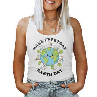 Make Everyday Earth Day Cute Goose Teacher Save Planet Women Tank Top - Thegiftio UK