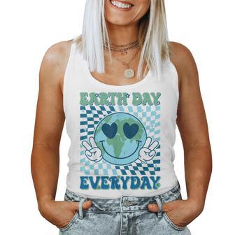 Earth Day Everyday Groovy Hippie Planet Anniversary Women Tank Top - Thegiftio UK