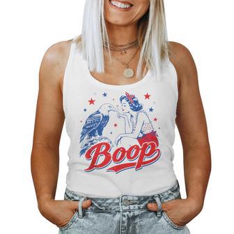 Hand Boop Nose Girl Eagle Patriotic 4Th Of July Women Tank Top - Monsterry DE