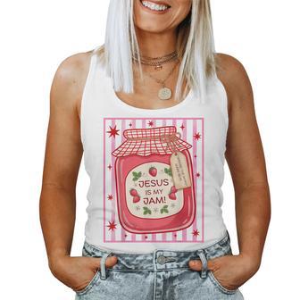 Jesus Is My Jam Cute Christian Strawberry Girly Women Tank Top - Thegiftio UK