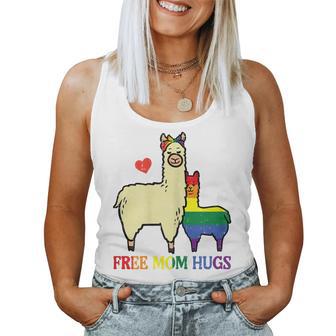 Gay Free Mom Hugs Llama Rainbow Pride Flag Lgbtq Mama Women Women Tank Top - Thegiftio UK