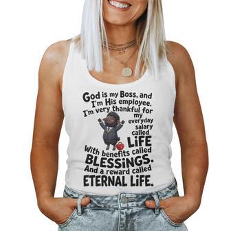 God Is My Boss And I'm His Employee Christian Faith Women Tank Top - Thegiftio UK