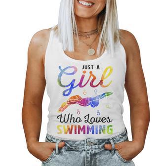 Gráfico Divertido De Jugador De Natación De Just A Girl Who Loveswimming In Mangas Camiseta sin mangas para mujer - Regaloses