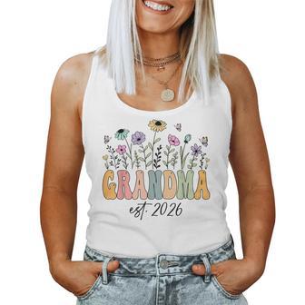 Grandma Est 2026 Wildflower Promoted To Grandma Women Tank Top - Thegiftio UK