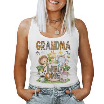 Grandma Of The Wild One 1St Birthday Safari Jungle Woodland Women Tank Top - Thegiftio