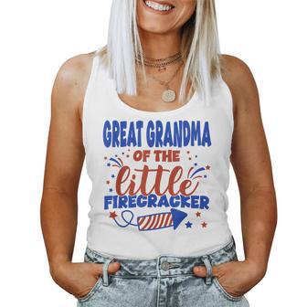 Great Grandma Of The Little Firecracker Fourth Of July Women Tank Top - Monsterry