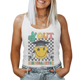Groovy Peace Out Kindergarten Last Day Of School Graduation Women Tank Top - Monsterry