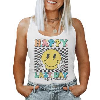 Happy Checkered Last Day Of School Teacher Student Kids Women Tank Top - Thegiftio UK