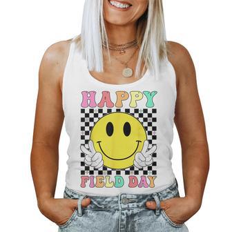 Happy Field Day Retro Smile Face Teacher Kids Field Day 2026 Women Tank Top | Mazezy
