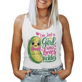 I'm Just A Girl Who Loves Pickles Cute Pickle Lover Women Tank Top - Thegiftio UK
