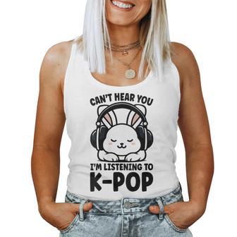Je Ne Peux Pas T'entendre J'écoute De La K-Pop Cute Rabbit Kpop Débardeur pour femme - Cadeauxyz