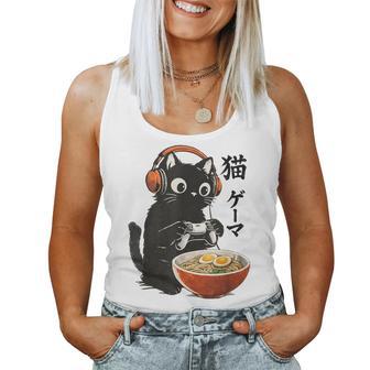 Kawaii Gaming Japanese Cat Gamer Retro Ramen Boys Women Tank Top - Thegiftio