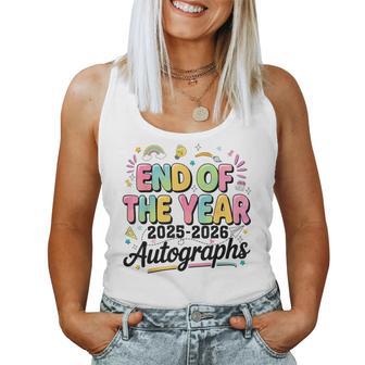 Last Day Of School Graduation Autographs 2026 Teacher Women Tank Top - Thegiftio UK