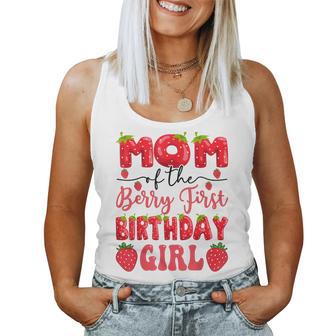 Mom Of The Berry First Birthday Girl Strawberry Lover Women Tank Top - Thegiftio UK
