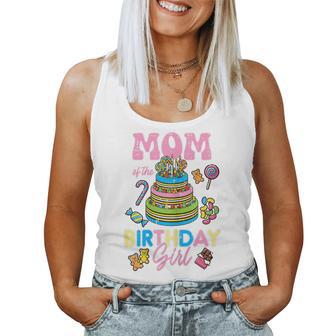 Mom Of Birthday Girl Cake Bday Party Family Matching Women Women Tank Top - Monsterry