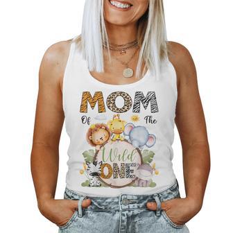 Mom Of The Wild One 1St Birthday Boy Safari Animals Women Tank Top - Thegiftio UK