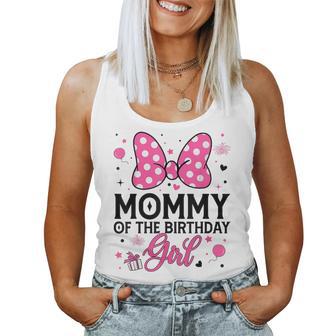 Mommy Of The Birthday Girl Cute Pink Bow Family Matching Women Tank Top - Thegiftio UK
