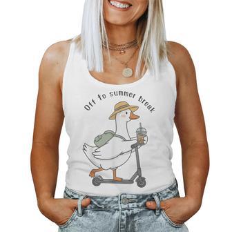 Off To Summer Break Goose Last Day Of School Teacher Women Tank Top | Seseable UK