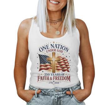 One Nation Under God Christian Patriotic 250Th Anniversary Women Tank Top - Thegiftio UK