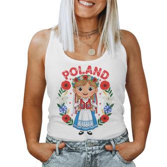 Poland Polish Girl Traditional Dress Flowers Heritage Women Tank Top - Monsterry