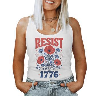 Resist Like It's 1776 Vintage Floral 4Th Of July Women Tank Top - Thegiftio UK