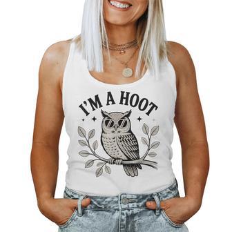 Retro I'm A Hoot Owl Bird Lover Sarcastic Jokes Owl Women Tank Top - Thegiftio UK