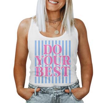 Retro Stripes Do Your Best Test Day Testing Teacher Summer Women Tank Top | Mazezy