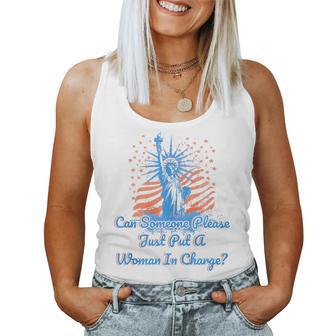 Can Someone Please Woman In Charge Feminist 4Th Of July Women Tank Top - Monsterry DE