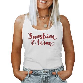 Sunshine And Wine Summertime Drinking Women Tank Top | Mazezy