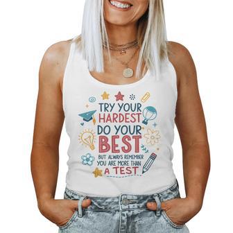 You Are More Than A Test Motivational Teacher Testing Squad Women Tank Top - Monsterry