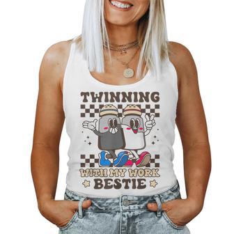 Twinning With My Work Bestie Matching Twin Day Friends Women Women Tank Top - Thegiftio UK