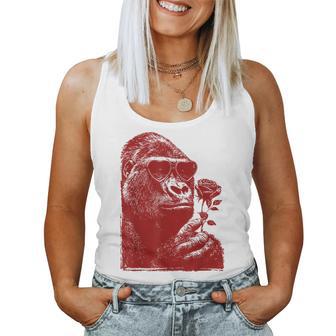 Valentine Gorilla Lunettes Deoleil Avec Cœur Animal Romantique Débardeur pour femme - Cadeauxyz