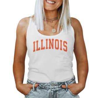 Vintage Illinois Illinois Retro Blue Orange Il Women Tank Top | Mazezy