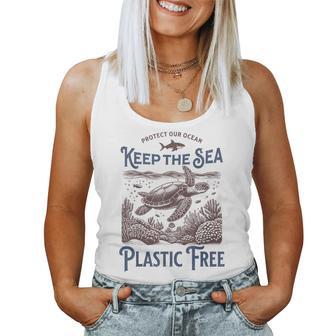 Vintage Nature Apparel Earth Day Sea Turtle For Women Women Tank Top - Thegiftio UK