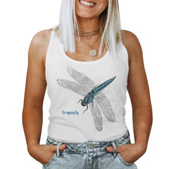 トンボ 蜻蛉 蜻蜓 大きい Dragonfly レトロ 虫 昆虫 イラスト かっこいい おしゃれ トンボ好き トンボ柄 レディースタンクトップ - Kawaiitshirt