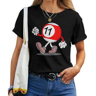 11歳の誕生日 男の子 女の子 赤 ビリヤードボール 11 レディースTシャツ - Kawaiitshirt