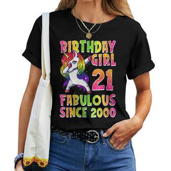 21 Cumpleaños Chica Unicornio 21 Años Regalo Cuello Camiseta de mujer - Regaloses
