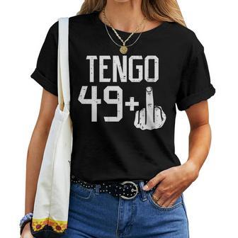 49 Dedo Medio Fiesta Humor 50 Anos Cumpleanos Regalo Cuello Camiseta de mujer - Regaloses