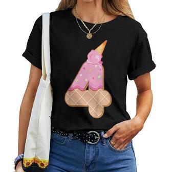 4° Compleanno Ragazza 4 Anni Gelato Numero 4 Maglietta da donna - Novitaregali