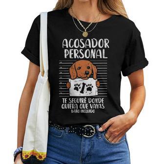 Acostador Personal Teckel Perro Gracioso Dachshund Regalo Cuello Camiseta de mujer - Regaloses