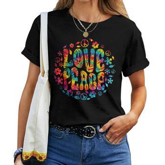 Amore Paceegno Tie Dye Groovy Hippie Retro 60S 70S Costume Maglietta da donna - Novitaregali
