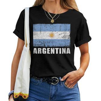 Argentina Bandera Diseño Grunge País Bandera Argentina Cuello Camiseta de mujer - Regaloses