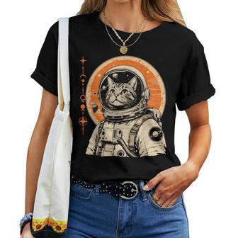 Astronaute Chat Garçons Adolescents Hommes Filles Galaxie Astronaute Chat T-shirt femme - Cadeauxyz